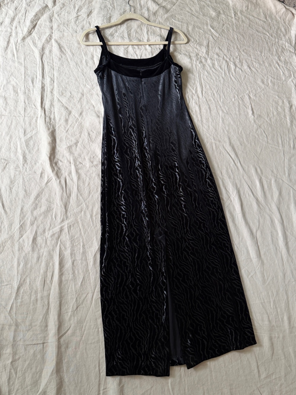 Vintage Joseph Ribkoff Black Velvet Slip Maxi Dress small - Picture 13 of 17